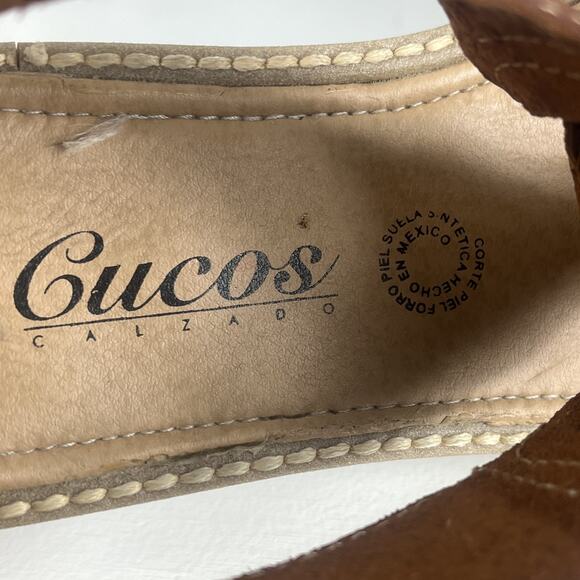 Cucos Calzado Sandals Women's Size 9 Brown Leather Braided Back Zip Up Mexico - Picture 7 of 9